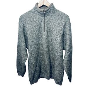 Woolrich VTG John Rich and Bros Sweater Oatmeal Beige 1/4 Zip Shetland Wool XL